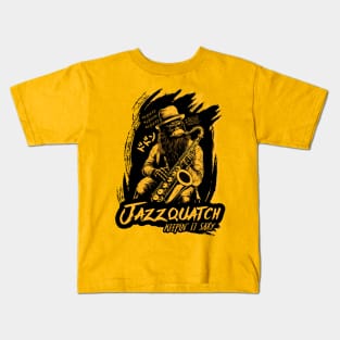 Jazzquatch (Back Design) Kids T-Shirt